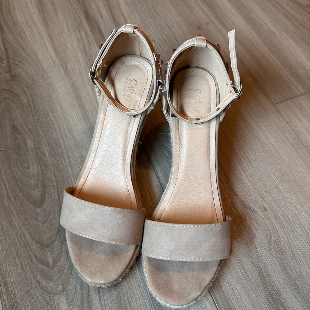 Elegant Beige Ankle Strap Sandals